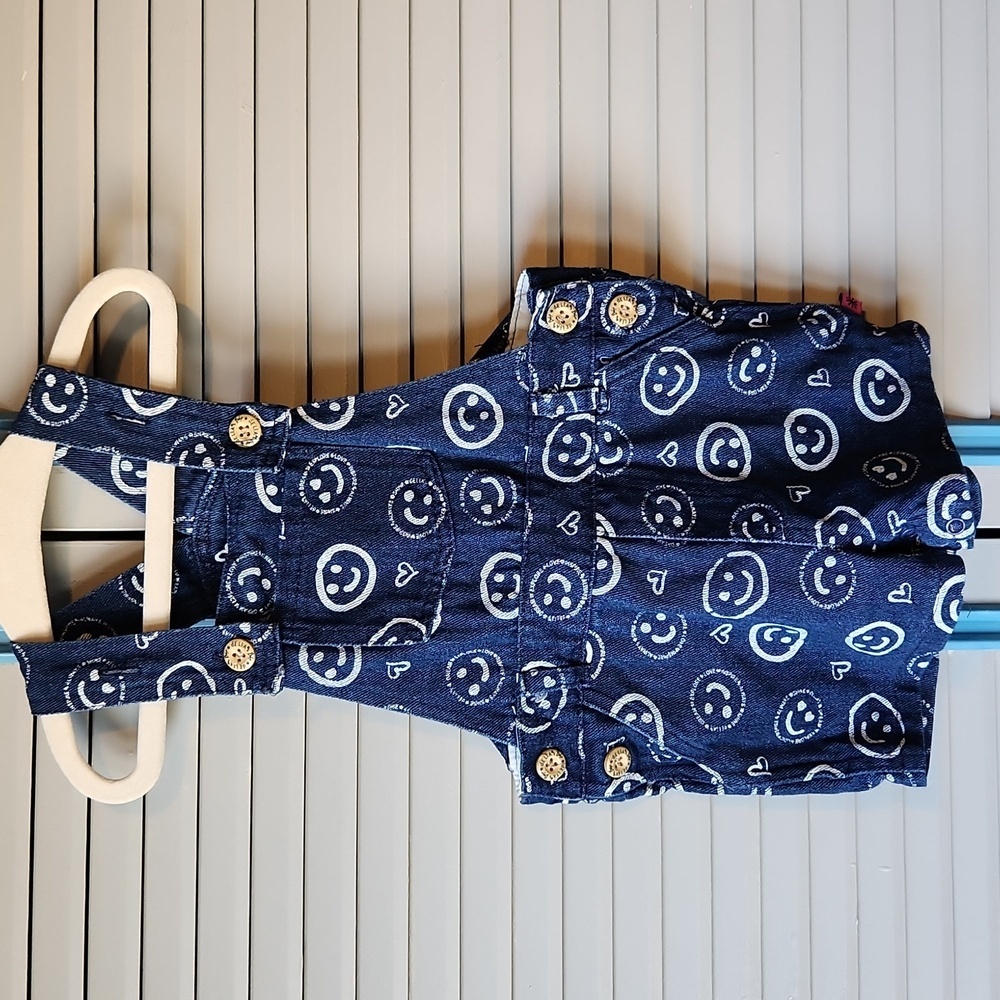 Delia's Baby Smiley Face Denim Overalls - Picture 2 of 12
